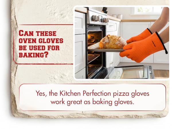 KITCHEN PERFECTION Silicone Pizza Oven Gloves -Extreme Heat Resistant Gloves