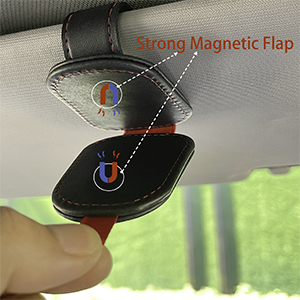 Magnetic Leather Sunglasses Holder