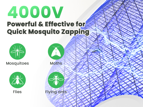 Electric Fly Swatter Foldable Bug Zapper Racket