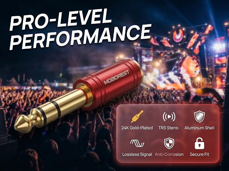 3.5mm to 1/4'' Stereo Audio Adapter, 3.5mm to 1/4'' (6.35mm) Headphone Adapter