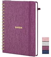 TSFPapier A5 Spiral Notebook – Hardcover Journal 160 Lined Pages 100 GSM Thick Paper With Elastic...