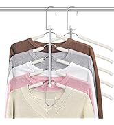 Clothes Hangers Space Saving Shirt Organizer, Non Slip Multi Shirt Hangers for Closet with Foam P...