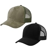 UVSAI Suede Curved Brim Trucker Cap Adjustable Snapback Hat Mesh Back Breathable for Men Women 2 ...