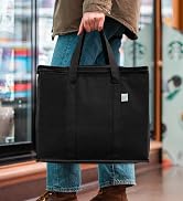tote bag, zipper, baggu, reusable grocery, canva, waterproof, large, shopping, cart, holder, pocket