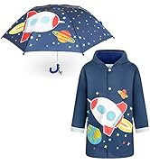Rain Coats for Girls and Boys & Kids Umbrella Set - Toddler Umbrellas for Rain - Kids Raincoat fo...
