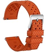 WOCCI Hollow Watch Bands, FKM Rubber (Not Silicone), Replacement Strap, Quick Release, Stainless ...