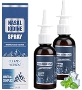 KLIFE 2Pcs Iodine Nasal Spray, Fine Mist Nasal Iodine Spray with Fulvic Acid, Non-Medicated, Clea...