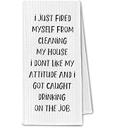 ChissNook Funny Sayings Dish Towels, Sarcastic Funny Quote Kitchen Tea Towels Adults Humor with S...
