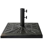 Helios&Hestia 42 lb Heavy Duty Umbrella Base, Square Resin Patio Stand Weight for Outdoor Market ...