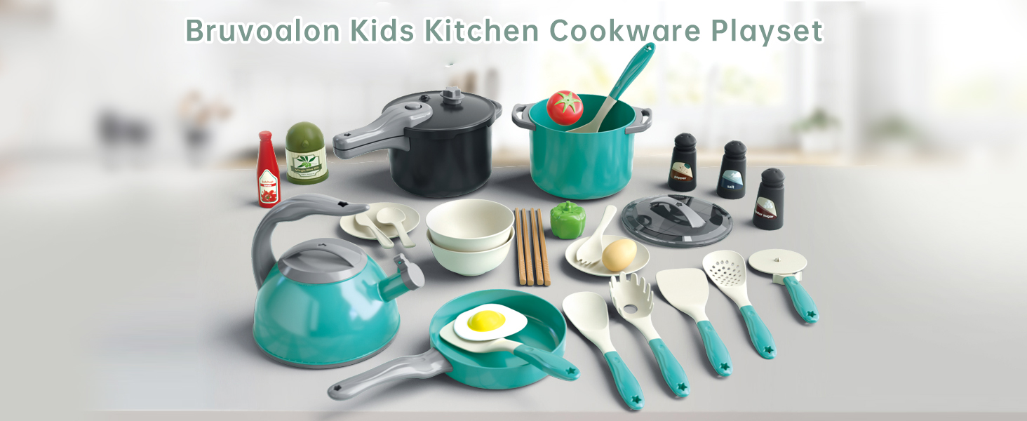 Bruvoalon Kids Kitchen Toy: A versatile playset with multiple accessories for endless cooking fun.