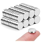 SMARTAKE 80 Pcs Refrigerator Magnets, 10x2.6mm Small Round Fridge Magnets, Multi-Use Premium Neod...