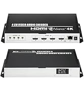 ORIVISION 4 Channel 4K H.265 264 MJPEG HDMI Video Encoder with Screen, Max 16 Streams Output, Ext...