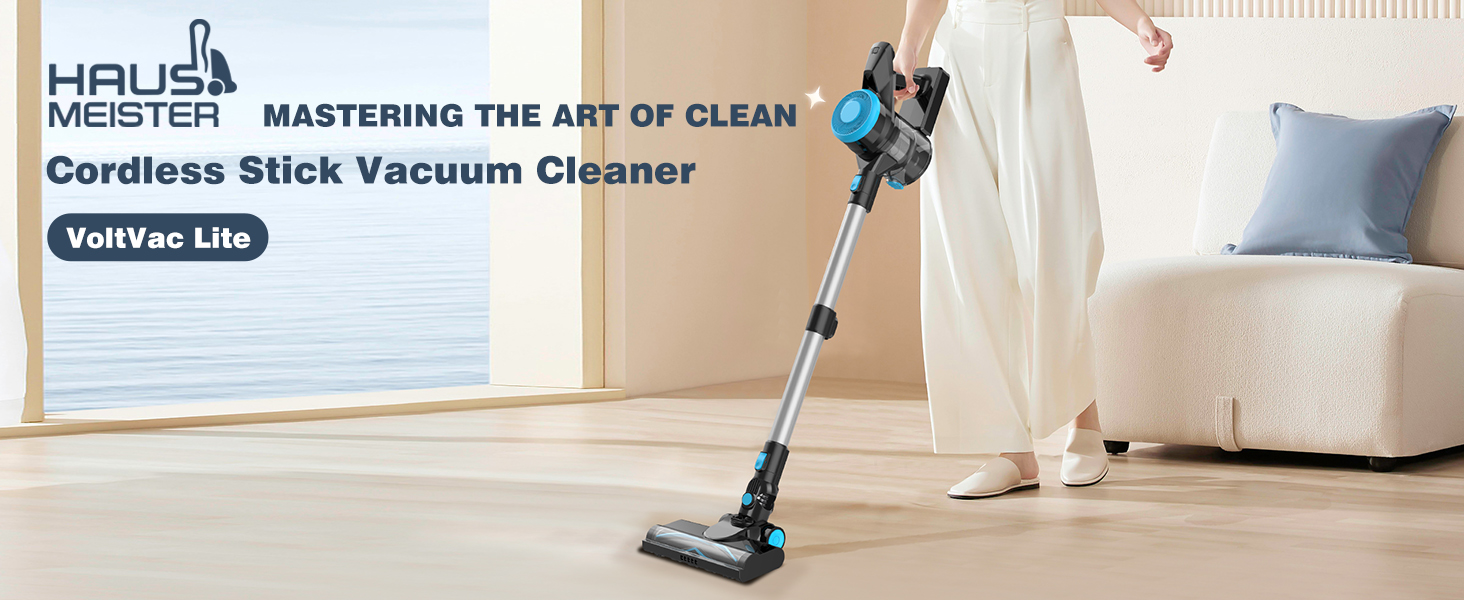 Hausmeister VoltVac Lite lightweight cordless stick vacuum cleaner for quick daily cleanups