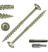 Wensilon (5 lbs)#10 x 3 Yellow Lag Screws, Structural Wood Screw, Heavy Duty Construction Screw, ...