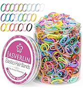 JASVERLIN Colorful Baby Rubber Bands for Hair Infants No Pull, 2000 Pcs Small Mini Elastics Hair ...