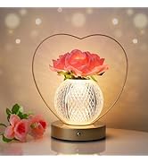 AMWGIMI Flower Lamp Portable Crystal Ball Table Lamp,Rechargeable Cordless Touch Lamp,3-Colour In...