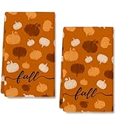 RABUSOFA Orange Pumpkin Fall Kitchen Towels Dish Towels, 18x26 Inch Farmhouse Autumn Thanksgiving...