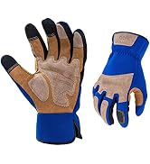 Vgo... 1-Pair Gardening Gloves Men, Safety Work Gloves, Puncture-proof, Thornproof, Touchscreen (...