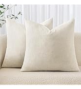 MIULEE Pack of 2 Decorative Throw Pillow Covers Soft Chenille Throw Pillows Solid Textured Cushio...