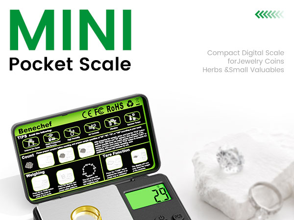 This digital pocket scale provides precise measurements in a compact and portable design.