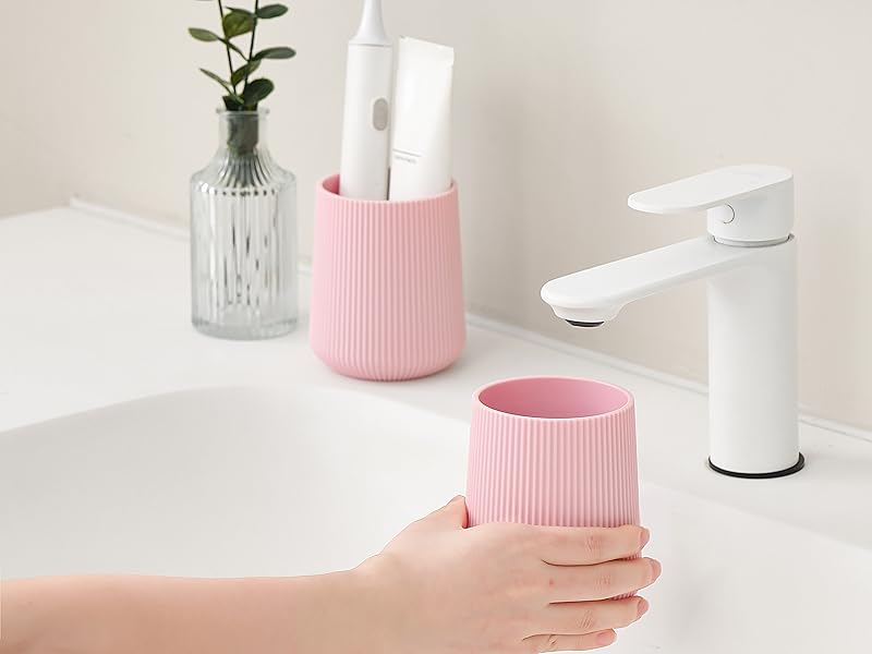 pink toothbrush holder