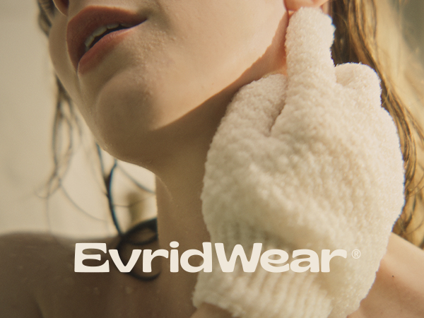 evridwear, bath gloves, exfoliating,
