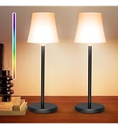 Ainostone Cordless Table Lamp Rechargeable 2 Pack Wireless Touch Light Battery Operated 3 Color &...