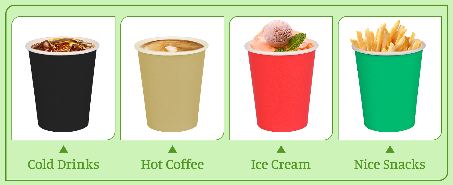 Fedmut 8OZ Paper Cups Disposable Party Cups