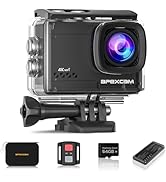 Apexcam 4K 60FPS 64MP EIS WiFi Action Camera with 64GB Memory Card Waterproof Underwater Camera 4...