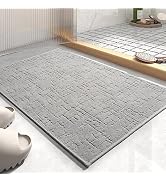 AMOAMI-Bath Mat-Super Absorbent Quick Dry Bathroom Floor Mats-Rubber Backing Washable Bath Mats f...