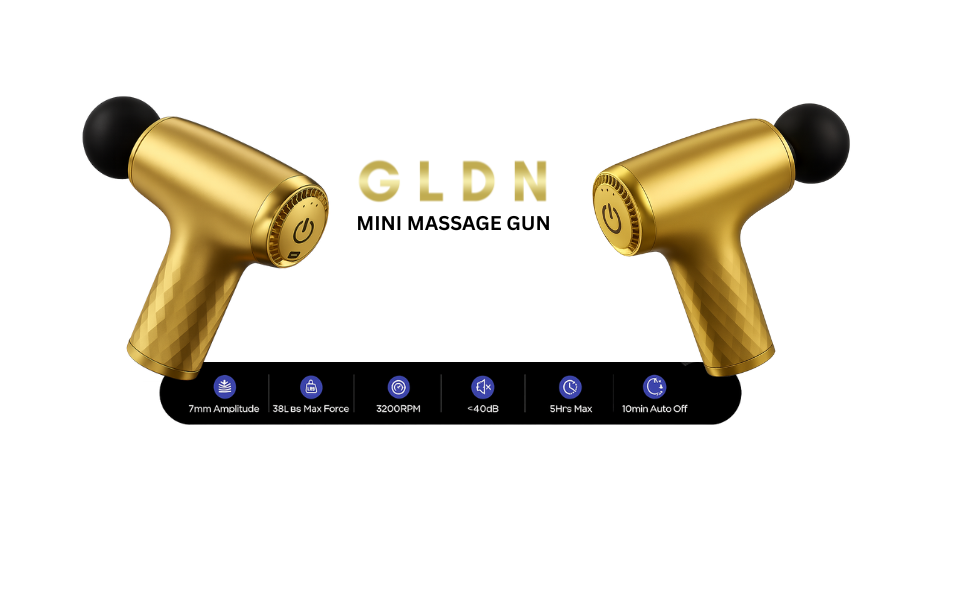 GLDN Mini massage gun photo with features