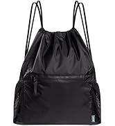 pack all Drawstring Bag Backpack, Water-Resistant Sports Gym Sack Bag, Lightweight Training Strin...