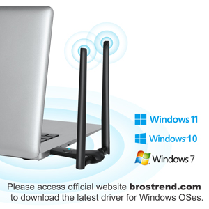 wifi adapter plugged to USB port of laptop, support various operating systems of Windows