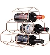 Buruis 6 Bottles Metal Wine Rack, Countertop Free-Stand Wine Storage Holder, Space Saver Protecto...