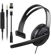 Joso Wired One Ear Headset with Mic, Single Ear Headset for PS5/PS4/Xbox/Switch/PC/iPad/Mac/Table...