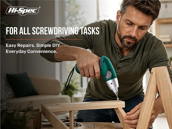 Hi-Spec 4V Green Electric Screwdriver Tool Kit Set