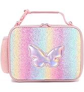 Hairao Butterfly Lunch Box for Girls kids Rainbow Lunch Bag Waterproof Thermal Insulated Cooler B...