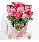 Airpark Mothers Day Gifts Pop Up Flower Card, 3D Rose Bouquet Mothers Day Cards for Mom Women, Bi...