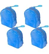 iToolai Little Backpack Plush Coin Purses Set for Women(Blue, 4pcs)
