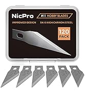 Nicpro 120 PCS Hobby Blades Set SK-5, Utility #11 Art Blades Refill Cutting Tool with Storage Cas...