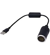 SinLoon 5V USB to 12 Volt Car Cigarette Lighter Socket Female Converter Adapter Cable for Car Cig...