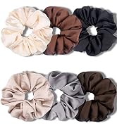 IVARYSS Big Scrunchies for Women Thick Hair, Premium Satin Softer than Silk, XL 6 Inch Extra Larg...