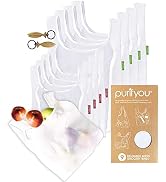 purifyou Reusable Grocery Bags, Set of 9 Dual-Purpose-See-Through Mesh For Produce and Groceries ...