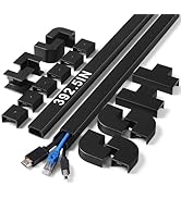 LZEOY 392.5in Wire Covers for Cords Kit-Black Cord Cover Wall, Wire Hiders for TV on Wall, TV Cab...