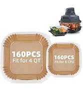 Air Fryer Liners for Ninja Crispi,160+160Pcs Parchment Paper for Ninja Crispi 4-in-1 Portable Gla...