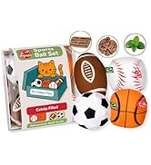 Agape 100% Catnip & Silvervine Filled Cat Toys, Interactive Chew & Kicker Balls for Indoor Cats, ...
