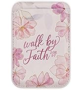 Christian Art Gifts Women's Slim Magnetic Phone Wallet: Walk by Faith Encouraging Bible Verse, Ma...