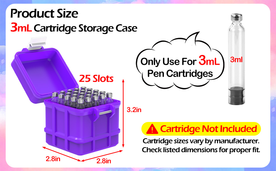 25 Slots Cartridge Storage Case Purple-2