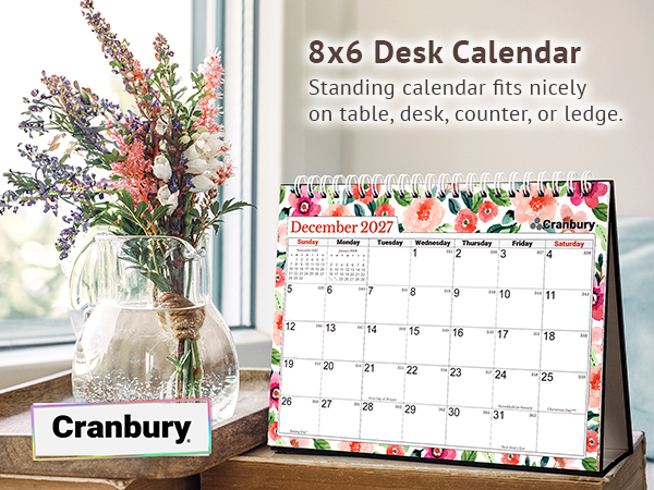 8x6 Small Desk Calendar, Mini Monthly Planner for Desk, School, Teacher, or Office