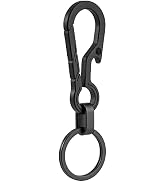 KeyUnity KM01 Titanium EDC Keychain Clip with Bottle Opener, Quick Release Carabiner Key Ring Hol...